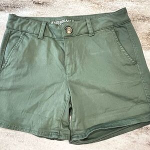 American Eagle Outfitters Women’s Olive Green Twill Shorts